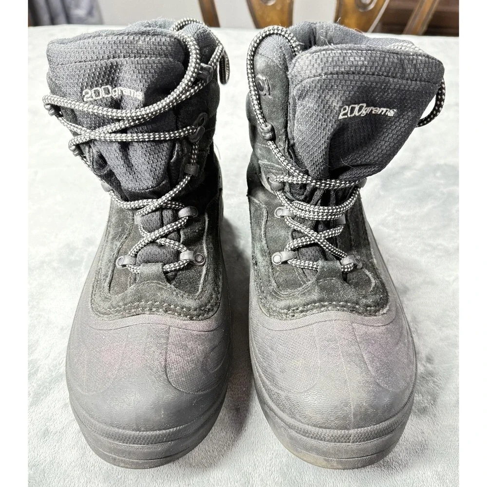 Columbia Boots Mens Size 7 Black Gray‎ Winter Snow Insulated 200g YM404-010